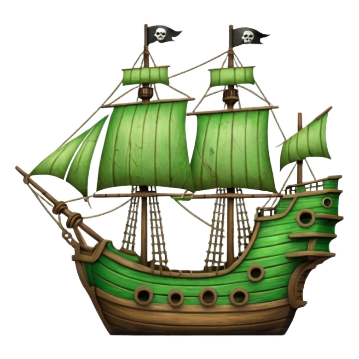 green pirate ships sticker
