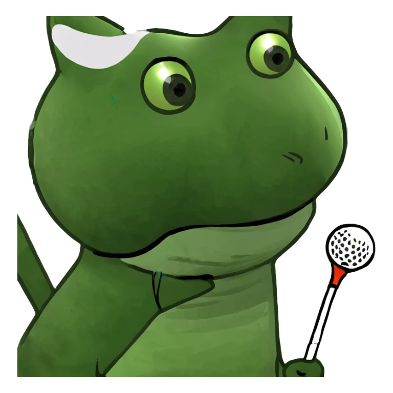 happy cat playing golf on his birthday sticker