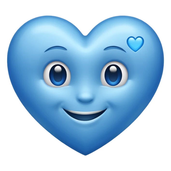 Blue heart smiling sticker