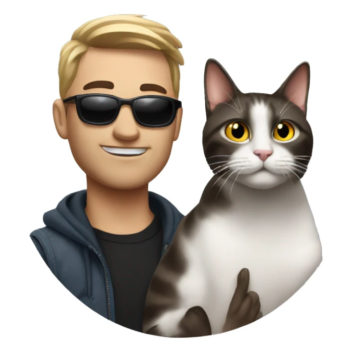 vinnie hacker with a cat sticker