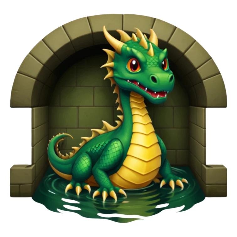 sewers dragon evil dark green sticker
