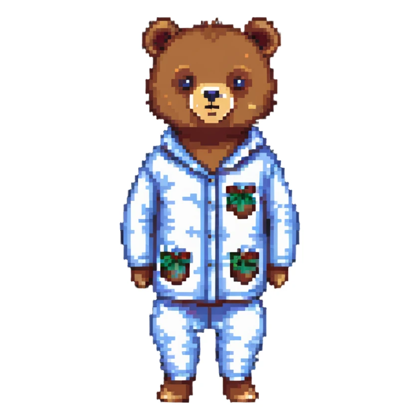 bear wearing pajamas sticker