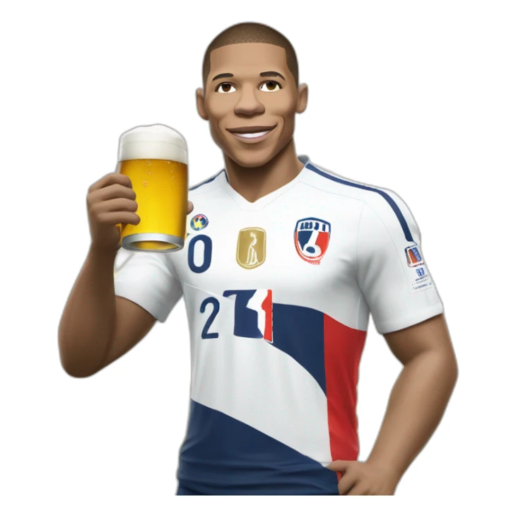Mbappé qui boit une bière sticker