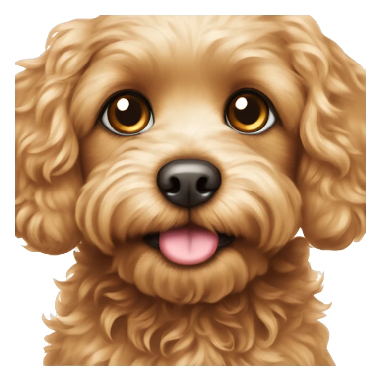 Cavapoo looking up with big, heart-melting eyes. Maybe add sparkles or tiny hearts around the eyes to show how cute they are. sticker