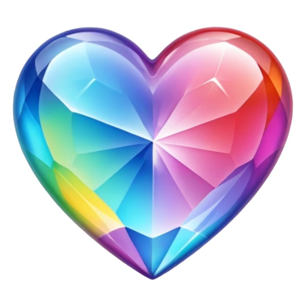 colorful crystal heart sticker