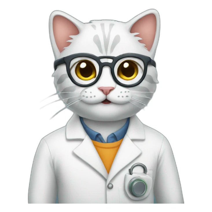 cat scientist sticker