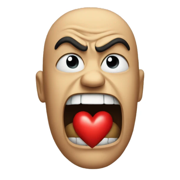Angry with a heart  sticker