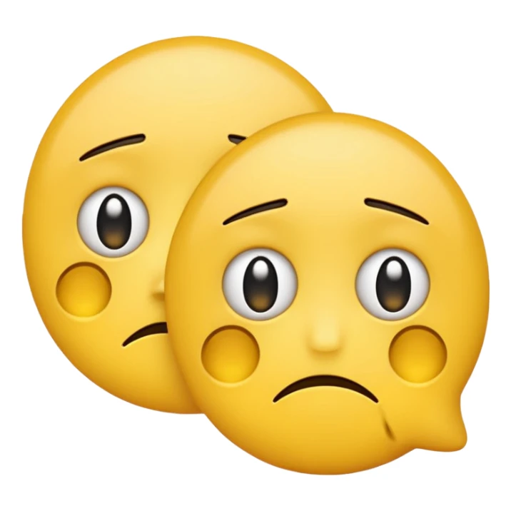 two unhappy yellow emojis overlapping 50% sticker