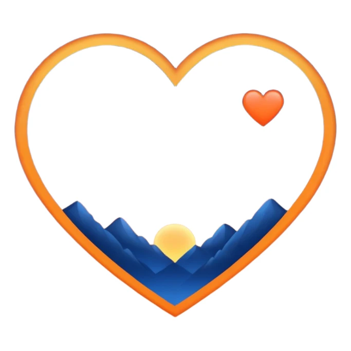 dusk sky heart sticker