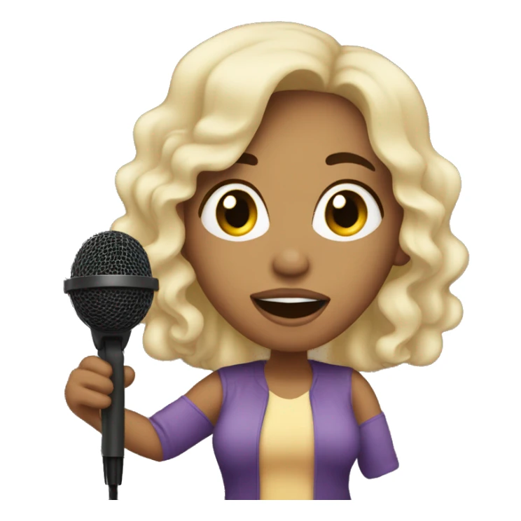 Latina with light skin singing with mic sticker
