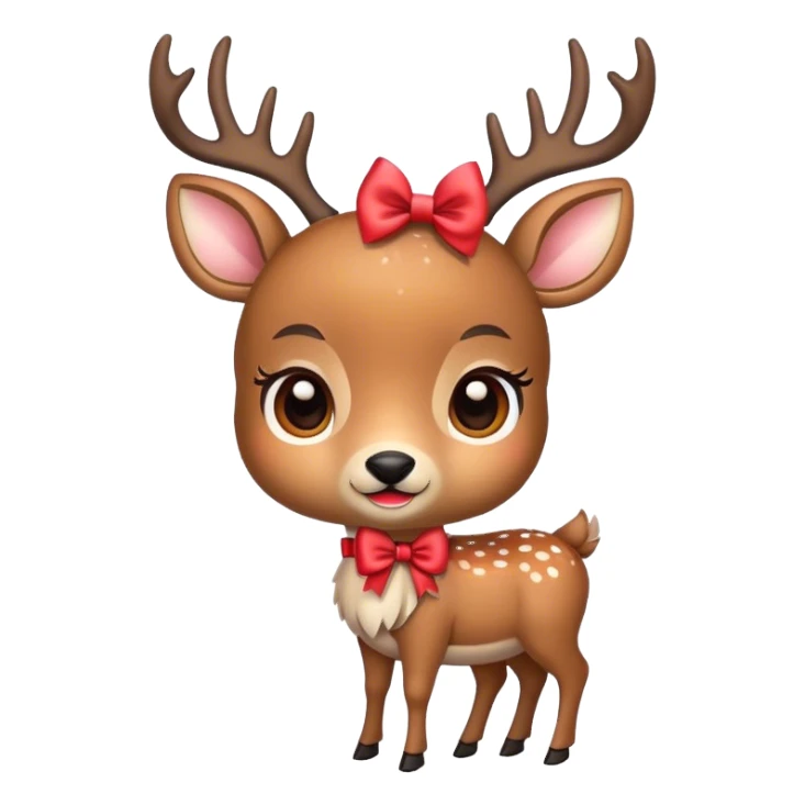 A deer wearing a cute bow.  sticker