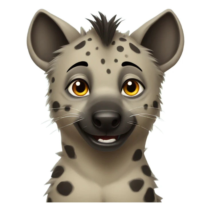 Hyena slightly happy calm heartwarming expression  sticker