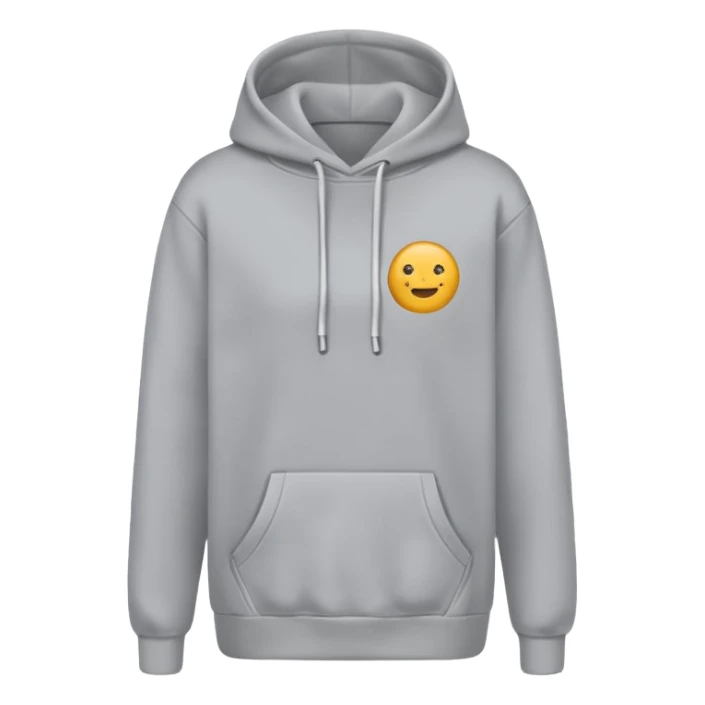 comfy grey minimalistic hoodie without logo sticker