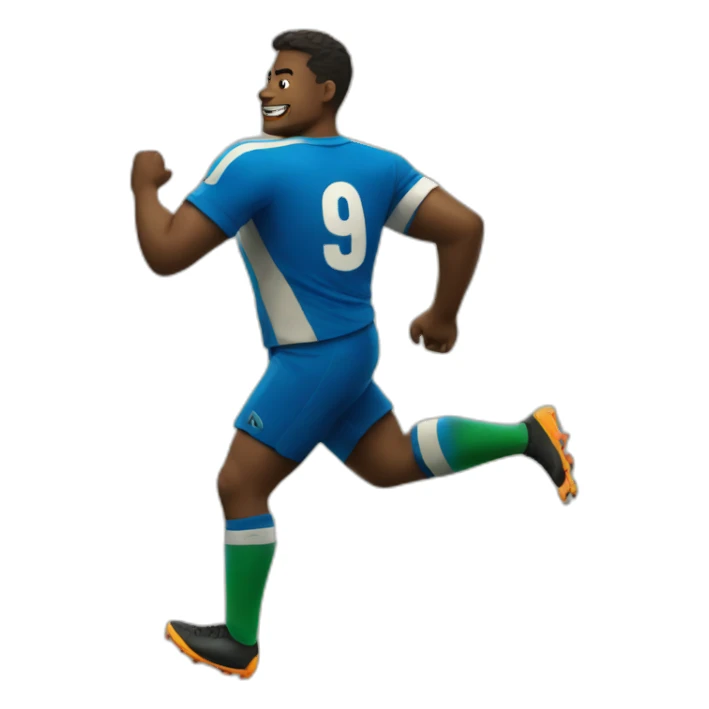 fat soccer player running sticker