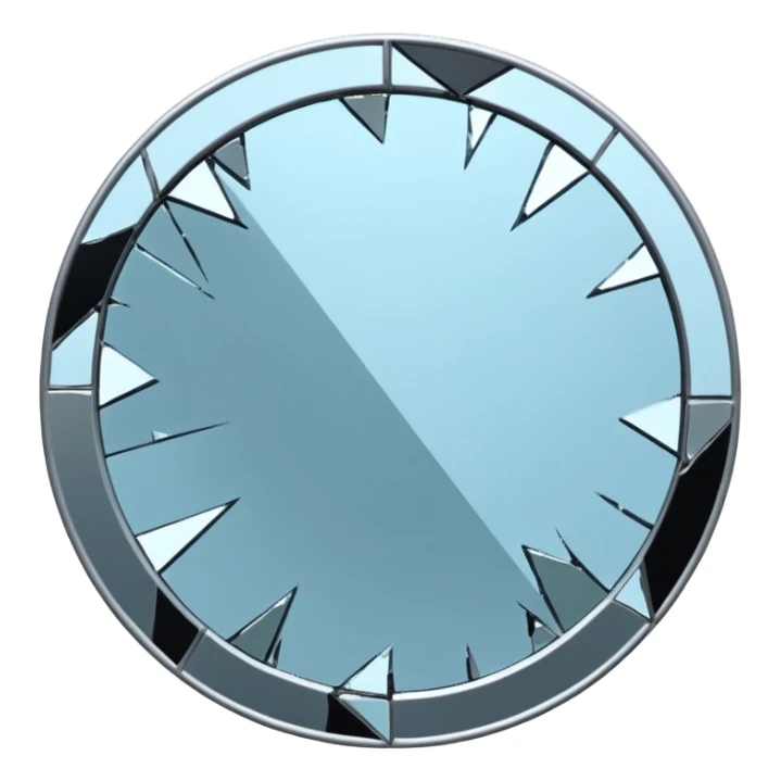 broken round mirror sticker