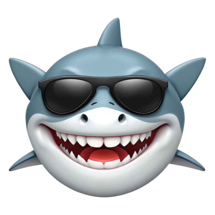 cool shark with white teeth and black sunglasses sticker