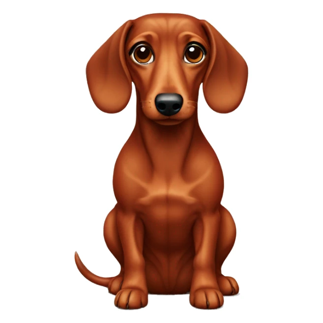 Red dachshund body  sticker