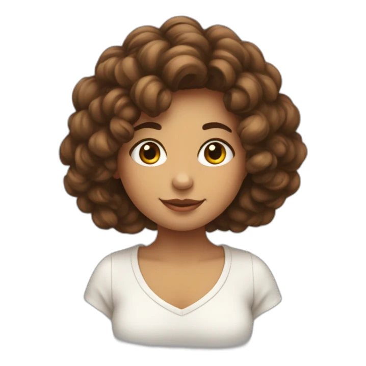 Fille avec de cheveux bouclés bruns sticker