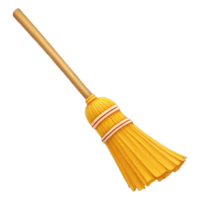 sweeping broom with eyes sticker
