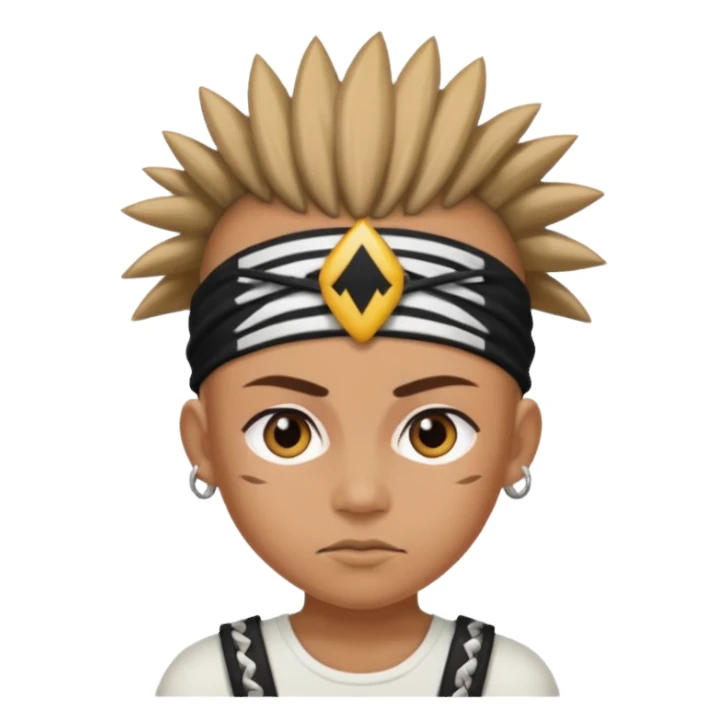 extreme mohawk person face headband sticker