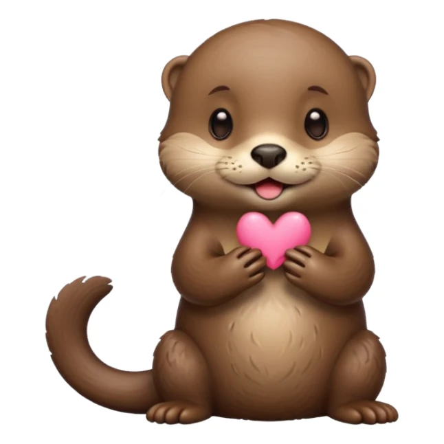 Cute otter blowing a kiss sticker