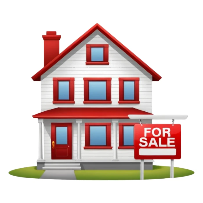 house with for sale sign sticker
