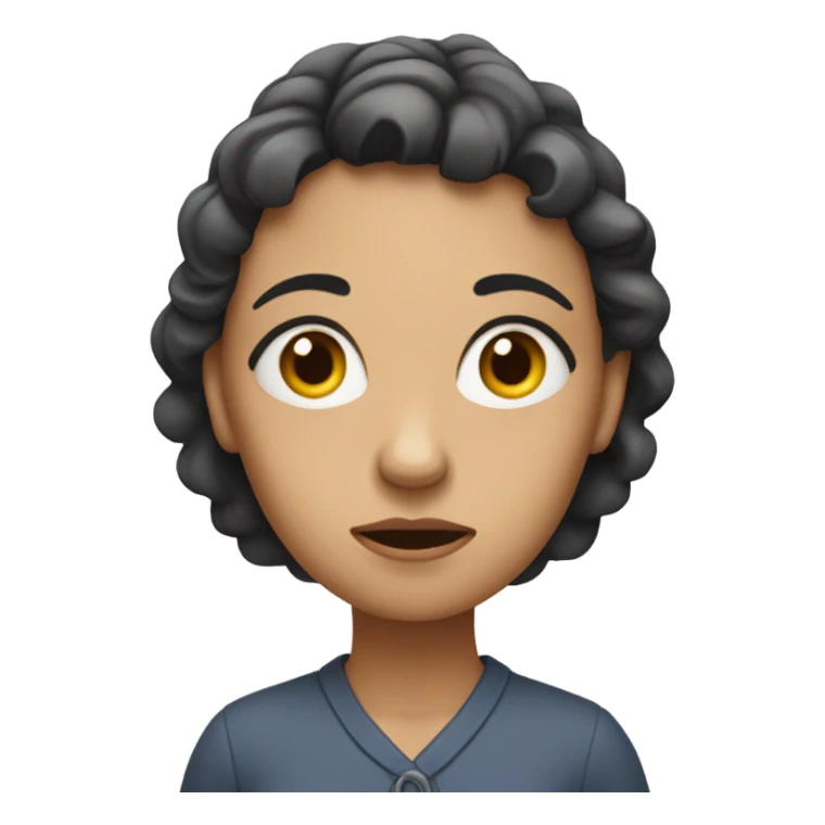 anxious looking woman sticker