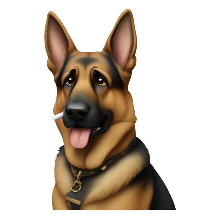German shepherd smoking  sticker