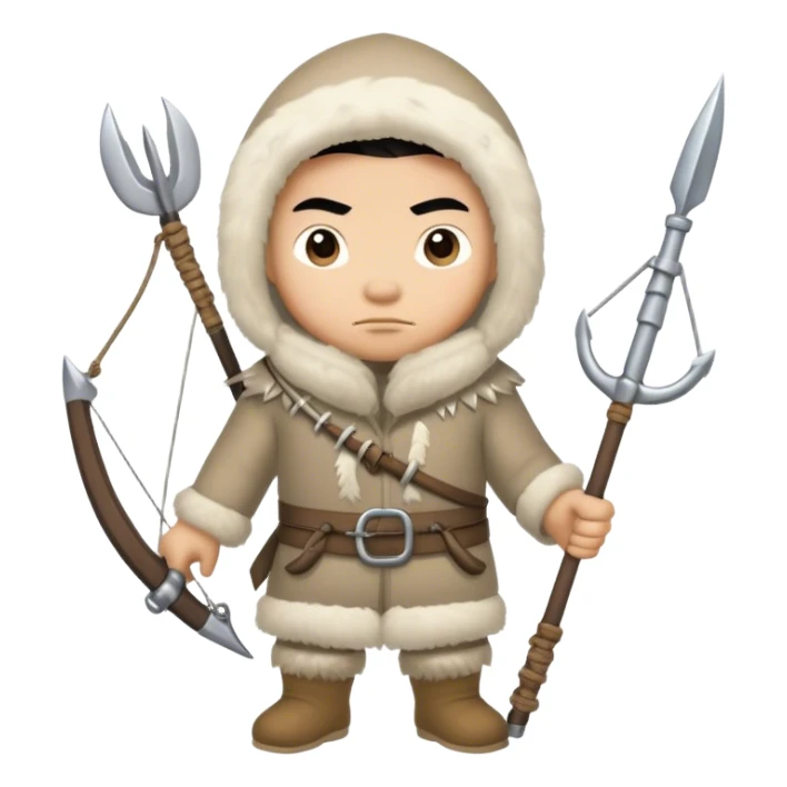 Inuit hunter with harpoon sticker