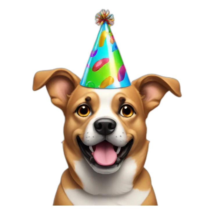 Dog with a party hat sticker