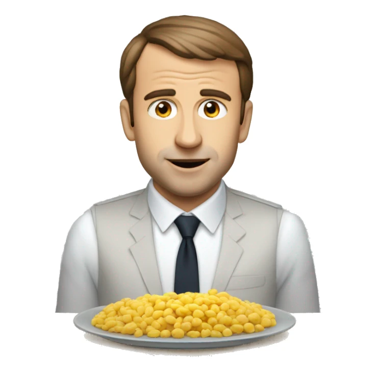 Macron qui mange un makrout sticker