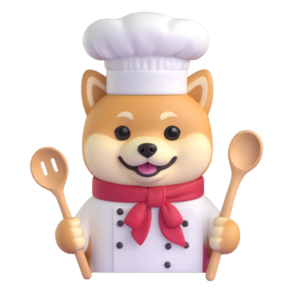 shiba inu cooking sticker
