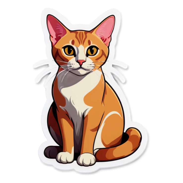 Oriental cat sticker