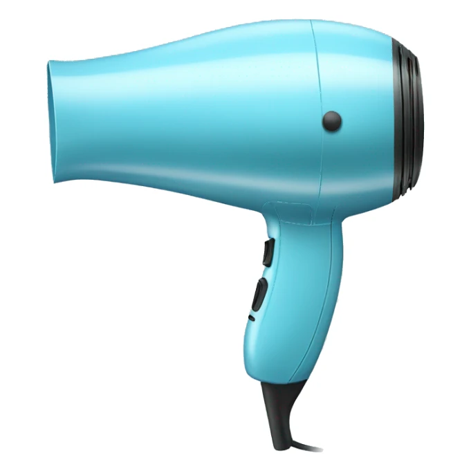 Realistic isolated light blue hair dryer sticker