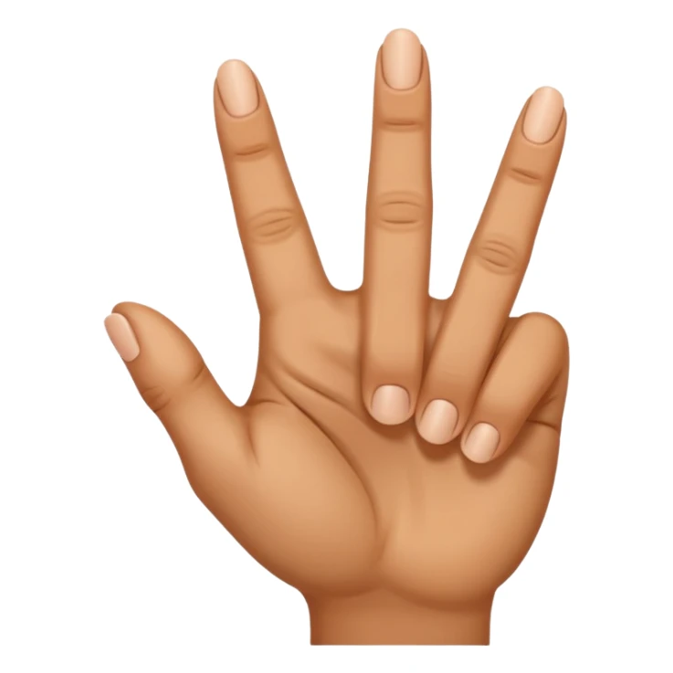 Now bend the middle finger only sticker