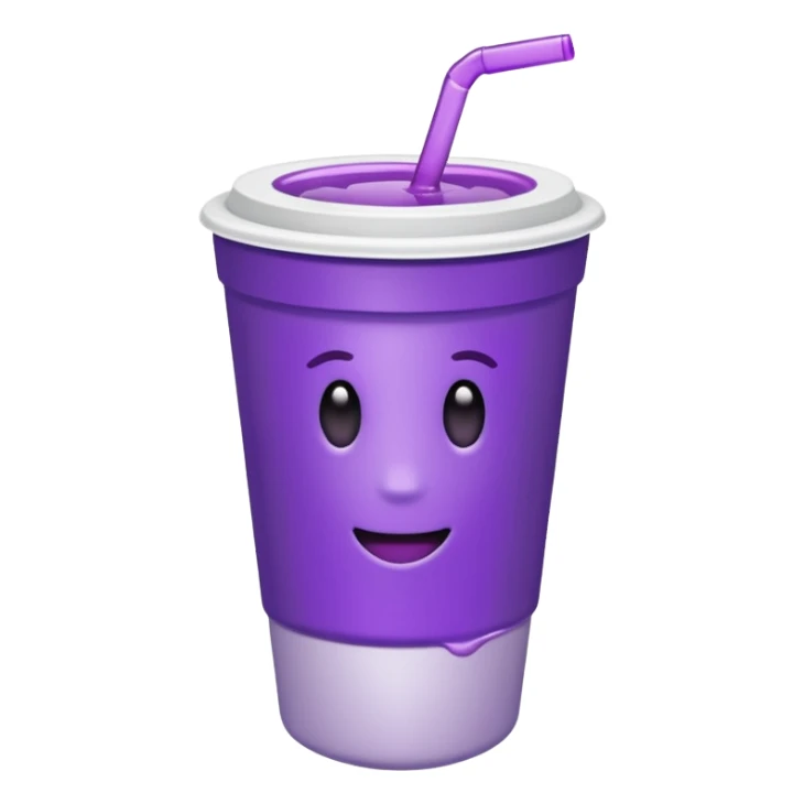 ios styrofoam cup with purple liquid inside no straw sticker