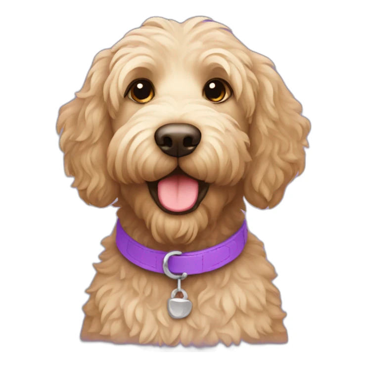 labradoodle with violet collar sticker