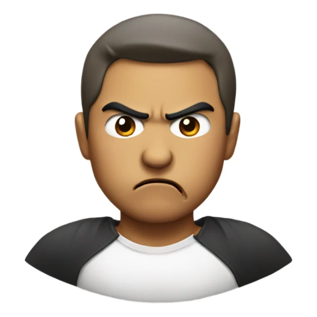 Angry face with the lips pouting  sticker