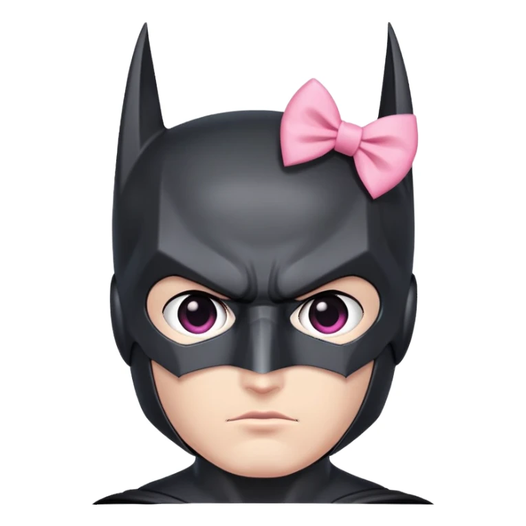Batman with a pink bow on his head sticker