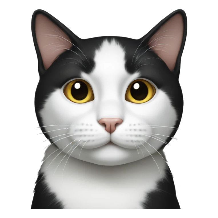 White and black cat sticker