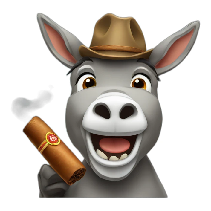 donkey with cigar sticker