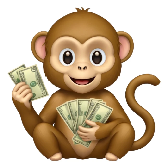 monkey with money  sticker
