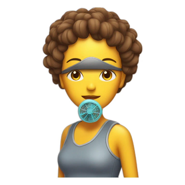 Chica con ventilador sticker