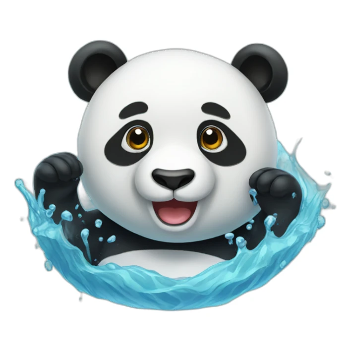 panda in water sticker