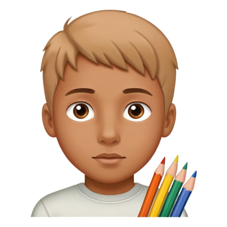 boy drawing with pencils  sticker