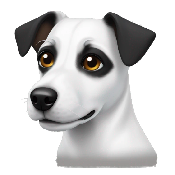 Full White jack russel black ears sticker