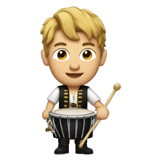 clean shaven pirate drummer sticker