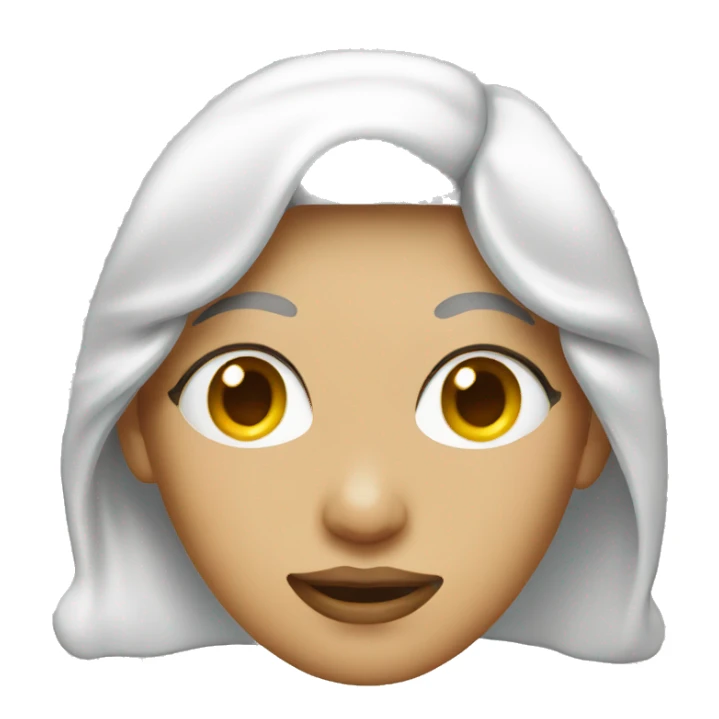 Female face covered in icing  sticker