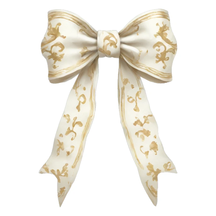vintage rococo bow white sticker