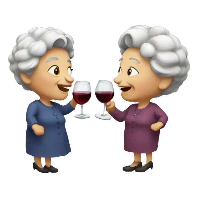 Two old ladies drinking wine sticker